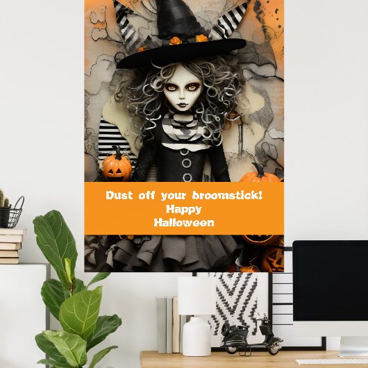 Halloweenheks met pompoenen poster (Thuiskantoor)