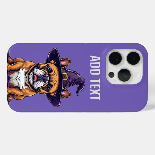 Halloweenhond met een heks Pet Case-Mate iPhone Case (Achterkant (horizontaal))
