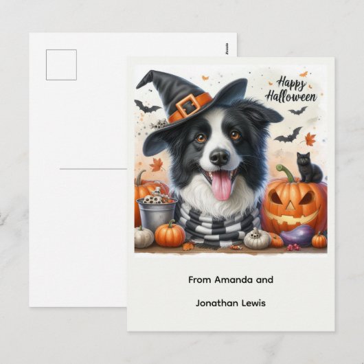 Halloweenhond uit het Kinder Briefkaart (Voorkant / Achterkant)