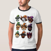 Halloweenhonden dragen heks Petten Shirt (Voorkant)