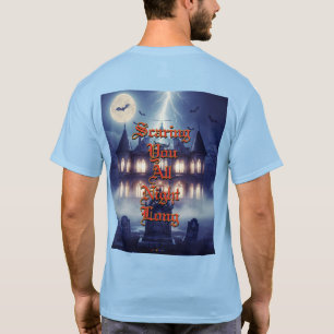 Halloweenhuis met Frankie, donkerblauw T-shirt