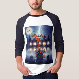 Halloweenhuis met Frankie, donkerblauw T-shirt