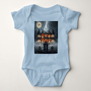 Halloweenhuis met Frankie, donkergrijs Romper