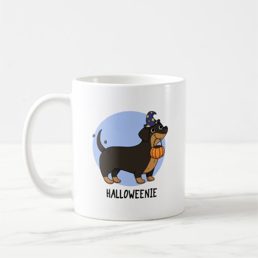Halloweenie Funny Sausage Dog Pun Koffiemok (Links)