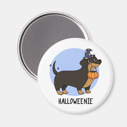 Halloweenie Funny Sausage Dog Pun Magneet (Voorkant / Achterkant)