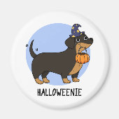 Halloweenie Funny Sausage Dog Pun Magneet (Voorkant)
