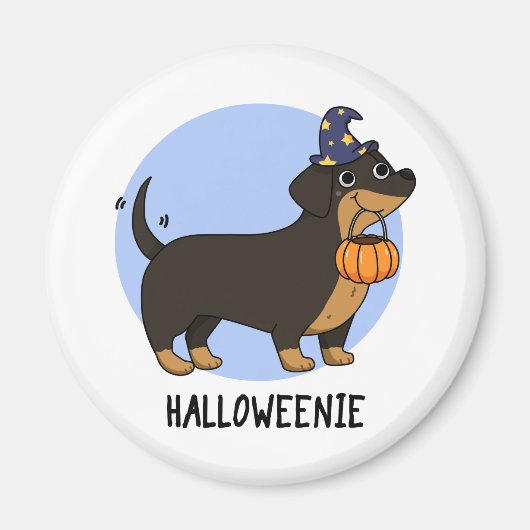 Halloweenie Funny Sausage Dog Pun Magneet (Voorkant)