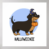 Halloweenie Funny Sausage Dog Pun Poster (Voorkant)
