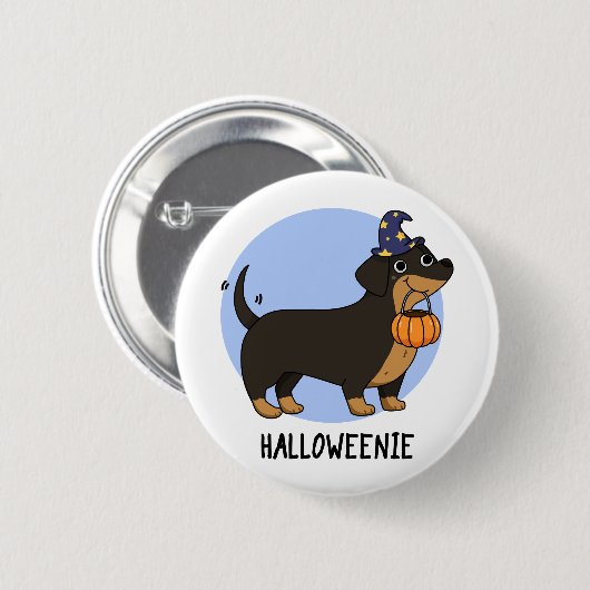 Halloweenie Funny Sausage Dog Pun Ronde Button 5,7 Cm (Voorkant /achterkant)