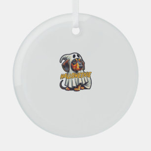 Halloweenie Grappige Halloween Dachshund Vervaardi Glas Ornament