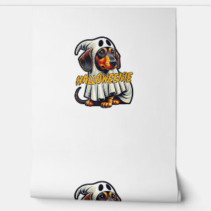 Halloweenie Grappige Halloween teckel Verkleed als Behang