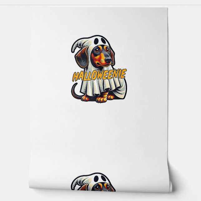 Halloweenie Grappige Halloween teckel Verkleed als Behang (Afrollen)