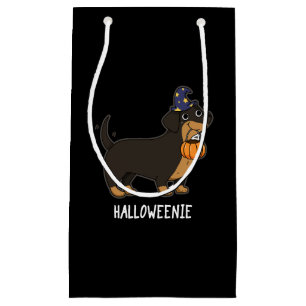Halloweenie Grappige Worst Hond Pun Donkere BG Klein Cadeauzakje