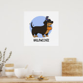 Halloweenie Grappige Worst Hond Pun  Poster (Keuken)