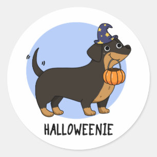 Halloweenie Grappige Worst Hond Pun Ronde Sticker