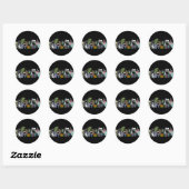 Halloweenies groepsfoto ronde sticker (Vel)