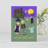 Halloweenies uitnodigen 2 kaart (Staand voorkant)