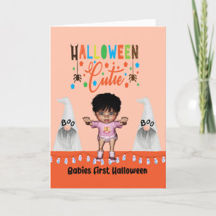 Halloweenkaart met baby's eerste Halloween Bedankkaart