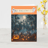 Halloweenkaart vieren kaart (Gele Bloem)