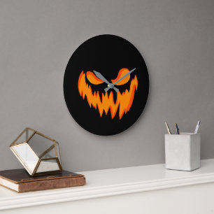 Halloweenklok met afschuwelijk gezicht grote klok