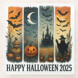 Halloweenkwartet Glazen Onderzetter