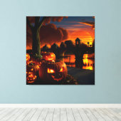 Halloweenlandschap Canvas Afdruk (Insitu (Houten vloer))