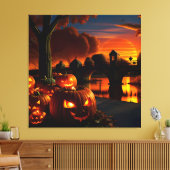 Halloweenlandschap Canvas Afdruk (Insitu (Woonkamer))