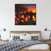 Halloweenlandschap Canvas Afdruk (Insitu (Slaapkamer))