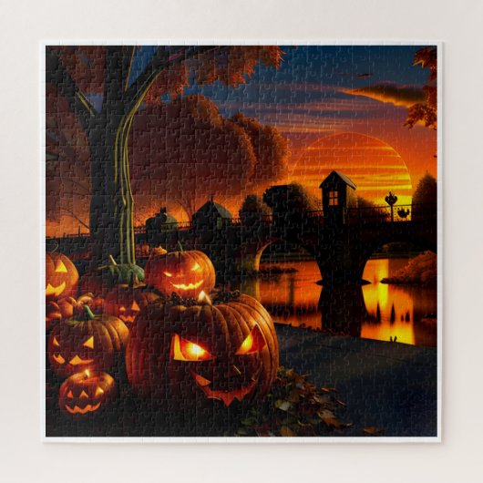 Halloweenlandschap Legpuzzel (Verticaal)