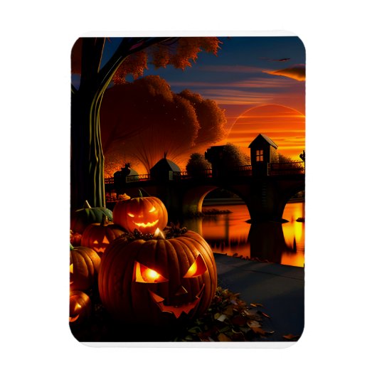 Halloweenlandschap Magneet (Verticaal)
