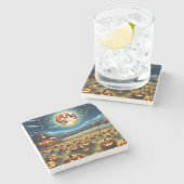 Halloweenlandschap Stenen Onderzetter (Zijkant)