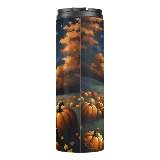 Halloweenlandschap Thermosbeker (Achterkant)