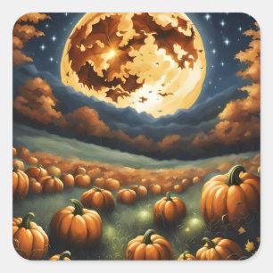 Halloweenlandschap Vierkante Sticker
