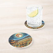 Halloweenlandschap Zandsteen Onderzetter (Zijkant)