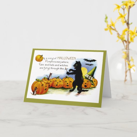 Halloweenlied Kaart (Gele Bloem)