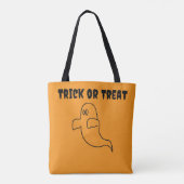 Halloweenliefhebbers gaan langs de deuren als spee tote bag (Achterkant)