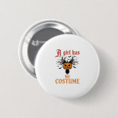 Halloweenmeisje Heeft Geen Kostuum Pompoen Ronde Button 5,7 Cm (Voorkant /achterkant)