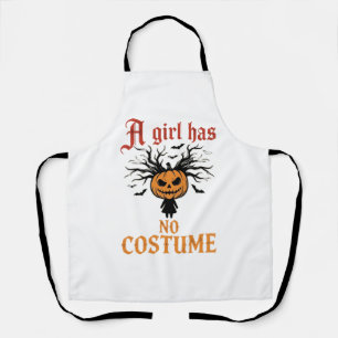 Halloweenmeisje heeft geen kostuum Pompoen Schort