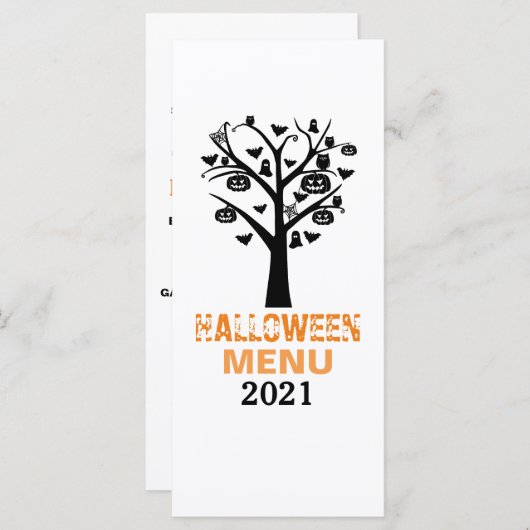 Halloweenmenu 'Geheime Bos' Menu (Voorkant / Achterkant)