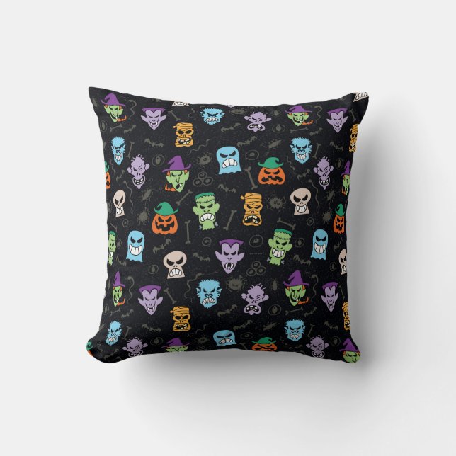 Halloweenmonsters maken eng grappige gezichten kussen (Voorkant)