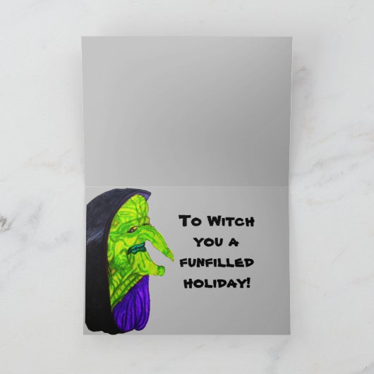 HALLOWEENN WITCH GREETING Folded Wenskaart Kaart (Binnen)