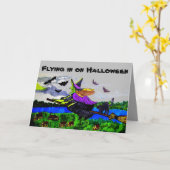 HALLOWEENN WITCH GREETING Folded Wenskaart Kaart (Gele Bloem)