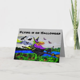 HALLOWEENN WITCH GREETING Folded Wenskaart Kaart