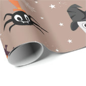 Halloweenpatroon bleke taupe cadeaupapier (Rol Hoek)