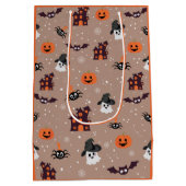 Halloweenpatroon bleke taupe medium cadeauzakje (Achterkant)