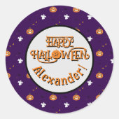 Halloweenpatroon en spookachtige bericht Sticker (Voorkant)