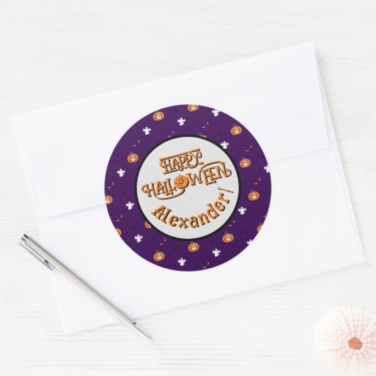 Halloweenpatroon en spookachtige bericht Sticker (Envelop)
