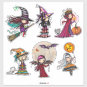 Halloweenpersonages van Molly Harrison Sticker (Vel)