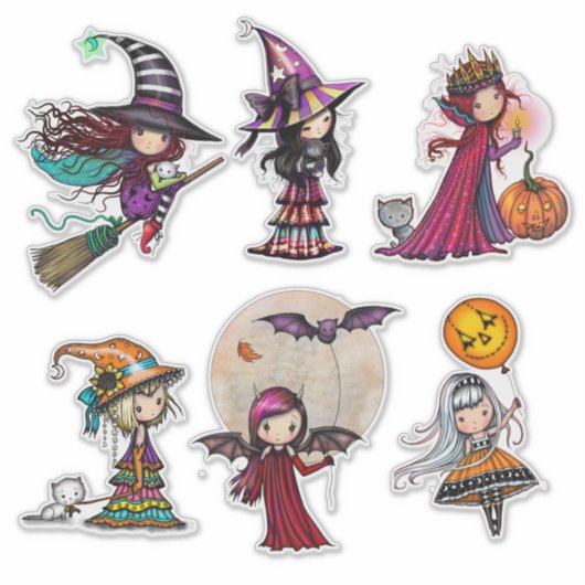 Halloweenpersonages van Molly Harrison Sticker (Voorkant)