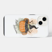 Halloweenpompoen met heksenhoed iPhone hoesje (Achterkant horizontaal)